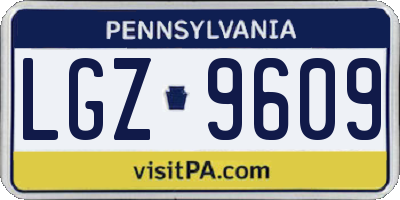 PA license plate LGZ9609