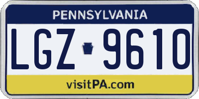 PA license plate LGZ9610