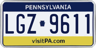 PA license plate LGZ9611