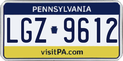 PA license plate LGZ9612