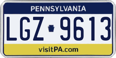 PA license plate LGZ9613