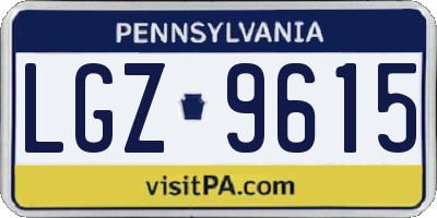 PA license plate LGZ9615
