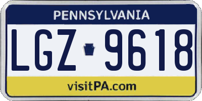 PA license plate LGZ9618