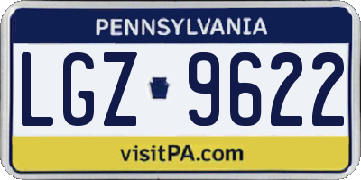PA license plate LGZ9622
