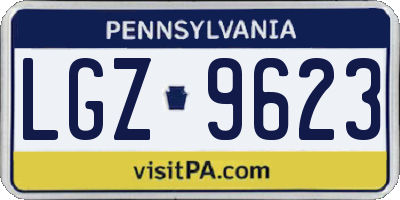 PA license plate LGZ9623