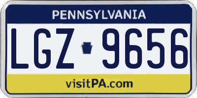 PA license plate LGZ9656