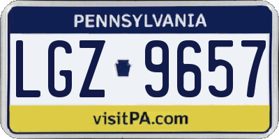 PA license plate LGZ9657