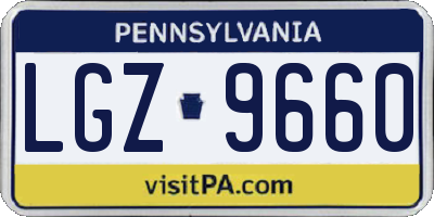 PA license plate LGZ9660
