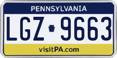 PA license plate LGZ9663