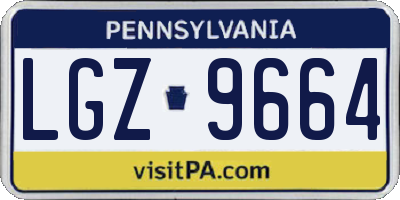 PA license plate LGZ9664