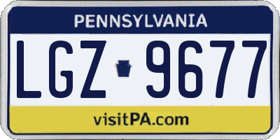 PA license plate LGZ9677
