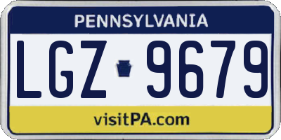 PA license plate LGZ9679