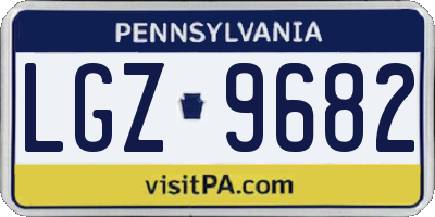 PA license plate LGZ9682