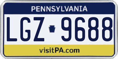 PA license plate LGZ9688