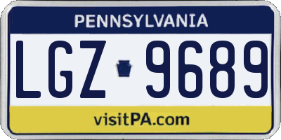 PA license plate LGZ9689