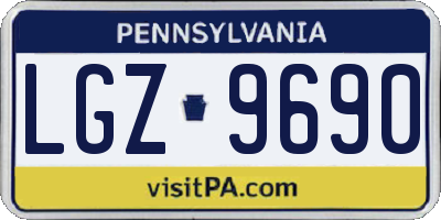 PA license plate LGZ9690
