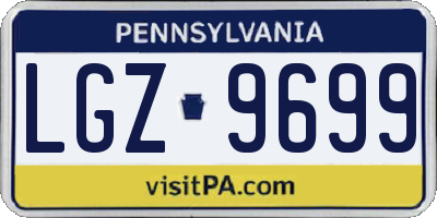PA license plate LGZ9699