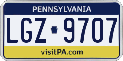 PA license plate LGZ9707
