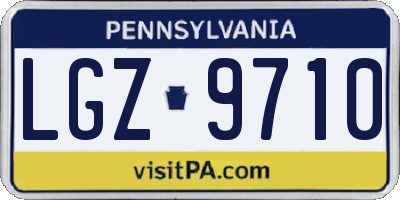 PA license plate LGZ9710