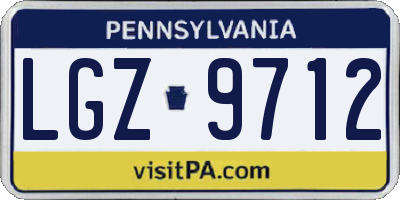 PA license plate LGZ9712