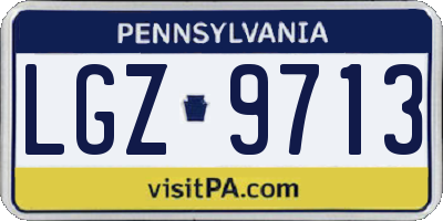 PA license plate LGZ9713