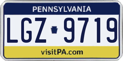 PA license plate LGZ9719