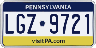 PA license plate LGZ9721