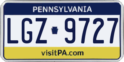 PA license plate LGZ9727