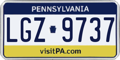 PA license plate LGZ9737