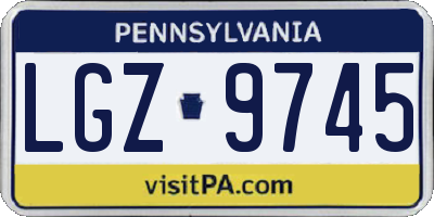 PA license plate LGZ9745