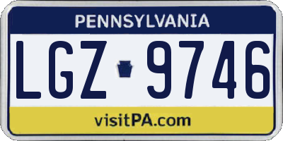 PA license plate LGZ9746