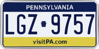 PA license plate LGZ9757