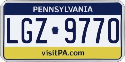 PA license plate LGZ9770