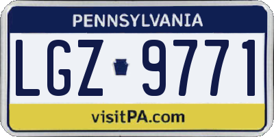 PA license plate LGZ9771