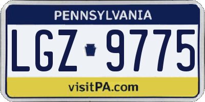 PA license plate LGZ9775