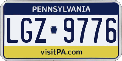 PA license plate LGZ9776
