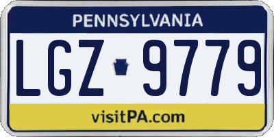 PA license plate LGZ9779