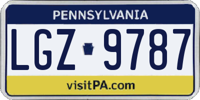 PA license plate LGZ9787