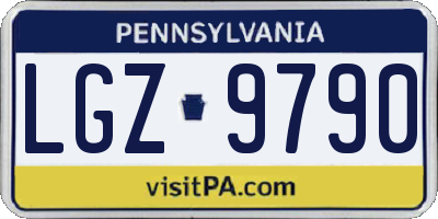 PA license plate LGZ9790