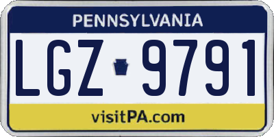 PA license plate LGZ9791