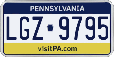 PA license plate LGZ9795