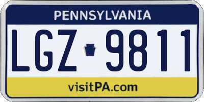 PA license plate LGZ9811