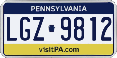 PA license plate LGZ9812