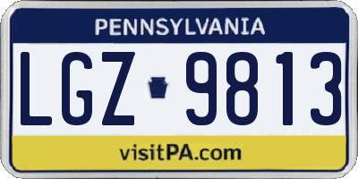 PA license plate LGZ9813