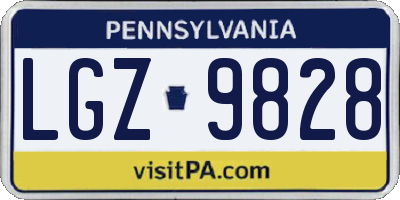 PA license plate LGZ9828