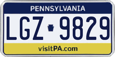 PA license plate LGZ9829