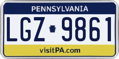 PA license plate LGZ9861