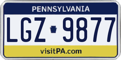 PA license plate LGZ9877