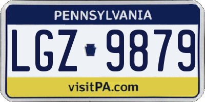 PA license plate LGZ9879