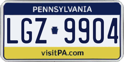 PA license plate LGZ9904